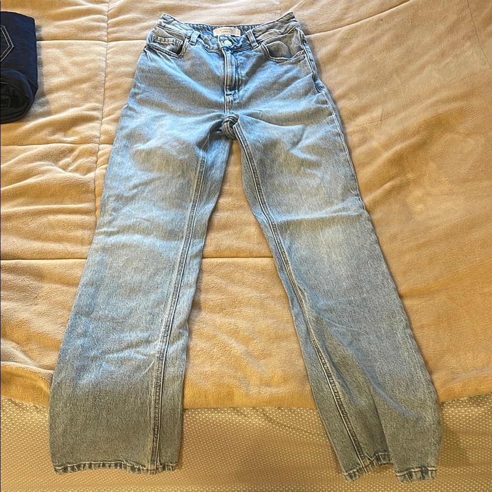 Light Blue Wide-Leg Jeans